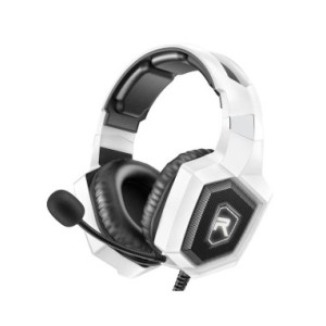 Auriculares LED con cable para juegos, audífonos sobre la oreja con micrófono, sonido envolvente, para PC, ordenador portátil, P