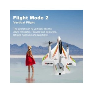 WLtoys-avión planeador Vtol sin escobillas X450, Avión de ala fija, 2,4G, 6 CANALES, 3D/6G, Control remoto Vertical de Avion