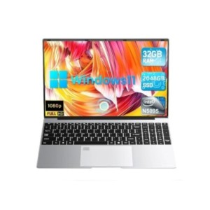 Ordenador portátil de 15,6 pulgadas para oficina, Notebook con pantalla 1080P, DDR4, 2TB, SSD, Windows 11 Pro, Intel N5095, 5G/2