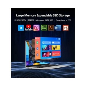 Ordenador portátil de 15,6 pulgadas para oficina, Notebook con pantalla 1080P, DDR4, 2TB, SSD, Windows 11 Pro, Intel N5095, 5G/2