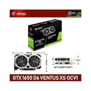 Tarjeta gráfica MSI GEFORCE GTX 1650 VENTUS XS OCV3, 4GB, 12nm, GDDR6, 128 bits, DVI, HDMI, DP, GPU, GTX1650, 4G, para videojueg