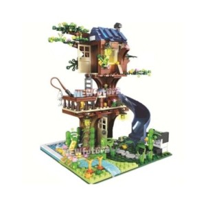 Bloques de construcción de casa del árbol para niños, ladrillos modernos, juegos de modelos clásicos, Kits para niños, juguetes 
