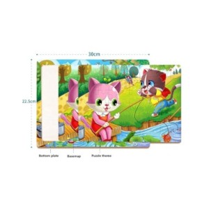 Rompecabezas de madera de dibujos animados para niños, juguete educativo para niños de 2 a 6 años, 60 piezas