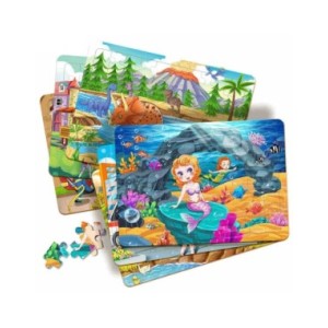 Rompecabezas de madera de dibujos animados para niños, juguete educativo para niños de 2 a 6 años, 60 piezas