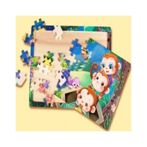 Rompecabezas de madera de dibujos animados para niños, juguete educativo para niños de 2 a 6 años, 60 piezas
