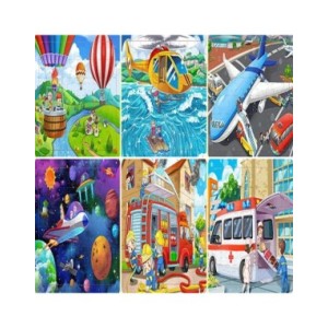 Rompecabezas de madera de dibujos animados para niños, juguete educativo para niños de 2 a 6 años, 60 piezas