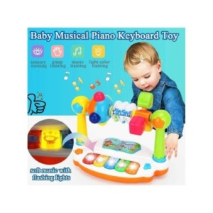 Juguetes de Piano para bebés, Teclado de Piano giratorio con sonido ligero, juguetes musicales para niños pequeños, juguete de m