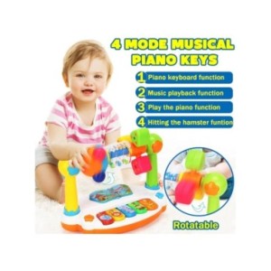 Juguetes de Piano para bebés, Teclado de Piano giratorio con sonido ligero, juguetes musicales para niños pequeños, juguete de m
