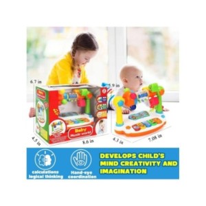 Juguetes de Piano para bebés, Teclado de Piano giratorio con sonido ligero, juguetes musicales para niños pequeños, juguete de m