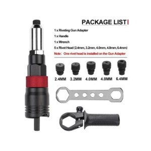 Adaptador de pistola eléctrica profesional para tuercas de remaches, herramientas de remachado inalámbrico automático con llave 
