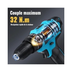 Taladro de impacto inalámbrico, destornillador eléctrico, martillo eléctrico, Mini taladro de mano, batería de iones de litio, h