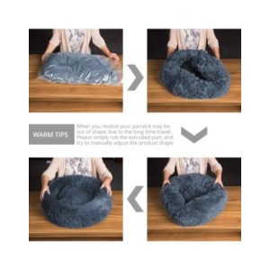 Cama redonda para perro y gato, cojín lavable ultrasuave, sofá cálido para invierno
