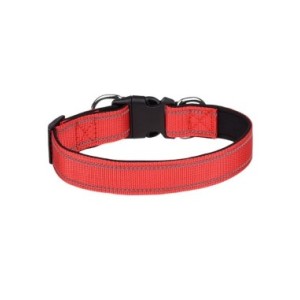 Collar reflectante para perros medianos y grandes, acolchado de neopreno suave, nailon transpirable, ajustable, 25 a 60 centímet