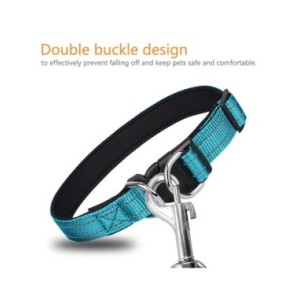 Collar reflectante para perros medianos y grandes, acolchado de neopreno suave, nailon transpirable, ajustable, 25 a 60 centímet