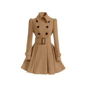 Gabardina de doble botonadura para mujer, abrigo grueso clásico de moda europea con hebilla de cinturón, ropa de abrigo informal