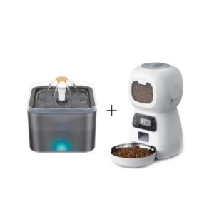 Alimentador automático inteligente para perros y gatos, dispensador de comida seca de 3,5 litros, alimentador de agua de 2L, apt