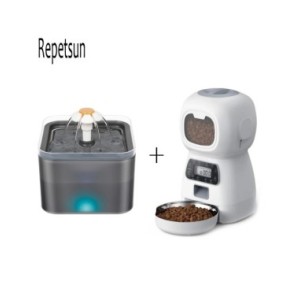 Alimentador automático inteligente para perros y gatos, dispensador de comida seca de 3,5 litros, alimentador de agua de 2L, apt