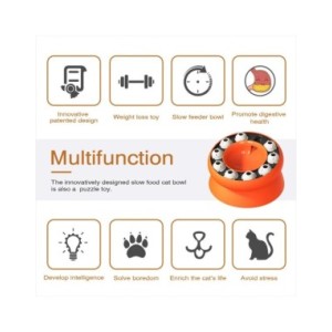 Cuenco de gato multifunción, juguete de rompecabezas con fugas de comida, alimentación lenta, mantiene el estómago del gato, dis