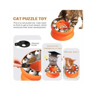 Cuenco de gato multifunción, juguete de rompecabezas con fugas de comida, alimentación lenta, mantiene el estómago del gato, dis