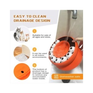 Cuenco de gato multifunción, juguete de rompecabezas con fugas de comida, alimentación lenta, mantiene el estómago del gato, dis