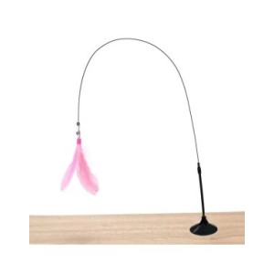Varita de plumas para gatos, interactivo con superventosa juguete, desmontable, 2 piezas, recambios de plumas, Accesorios para g
