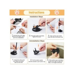 Varita de plumas para gatos, interactivo con superventosa juguete, desmontable, 2 piezas, recambios de plumas, Accesorios para g