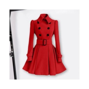 Gabardina de doble botonadura para mujer, abrigo grueso clásico de moda europea con hebilla de cinturón, ropa de abrigo informal