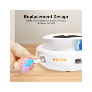 Robeco-juguetes inteligentes 2 en 1 para gato y perro, juego automático de plumas y bolas divertidas, 5 modos, accesorios intera