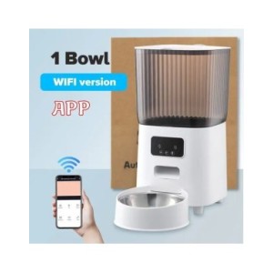 Alimentador automático para gatos con cámara HD, dispensador de comida interactivo inteligente para mascotas, temporizador, tazó