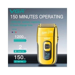 VGR-Afeitadora eléctrica recargable de 3 velocidades para Barba y pelo para hombres, máquina de afeitar de cabeza calva, Afeitad