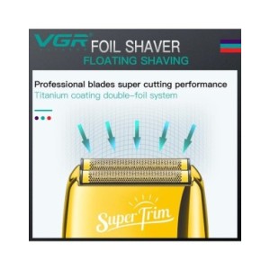 VGR-Afeitadora eléctrica recargable de 3 velocidades para Barba y pelo para hombres, máquina de afeitar de cabeza calva, Afeitad