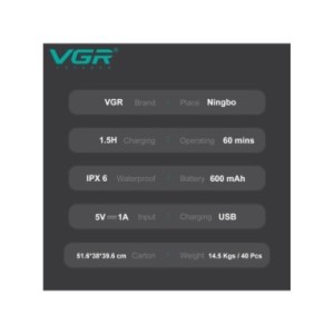 VGR maquina afeitar hombre afeitadora afeitadora Afeitadora eléctrica Profesional Maquina de afeitar Resistente al agua Recortad