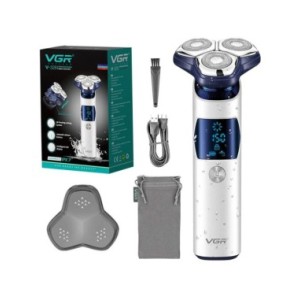 VGR-Afeitadora eléctrica Original para hombre, máquina de afeitar Facial recargable, en seco y húmedo, con batería de litio