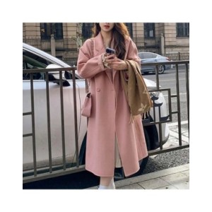 Abrigo de longitud media con doble bolsillo para mujer, abrigo elegante de doble botonadura con solapa de longitud media, cálido