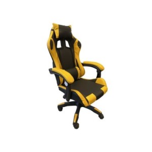 Silla Gaming, Silla de Oficina con Reposacabezas y Respaldo Ajustable, Ergonómica con Soporte Lumbar, Altura Ajustable