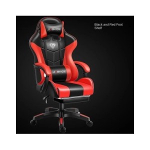 Silla ergonómica para juegos con reposapiés y función de masaje para una máxima comodidad