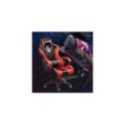 Vinsetto Silla Gaming Giratoria con Reposapiés Retráctil Silla de Oficina Reclinable Reposacabezas 65x65x119-129 cm Negro Rojo