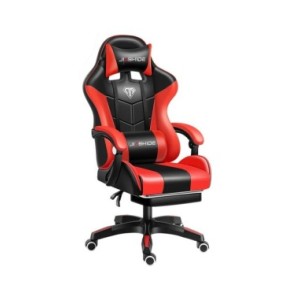 Silla ergonómica para juegos con reposapiés y función de masaje para una máxima comodidad