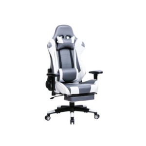 WOLTU-silla giratoria para juegos de carreras, asiento de piel sintética con inclinación de 155 °, soporte Lumbar para relajarse