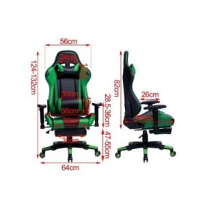 WOLTU-silla giratoria para juegos de carreras, asiento de piel sintética con inclinación de 155 °, soporte Lumbar para relajarse
