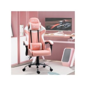 Vinsetto Silla Gaming Ergonómica Silla de Escritorio Racing Giratoria con Altura Ajustable Reclinable de 135° Reposacabezas y Co