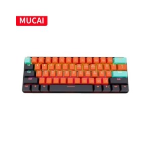 MUCAI-miniteclado mecánico MKA610 para juegos, USB, interruptor rojo, 61 teclas, Cable desmontable, para ordenador, PC y portáti