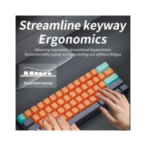 MUCAI-miniteclado mecánico MKA610 para juegos, USB, interruptor rojo, 61 teclas, Cable desmontable, para ordenador, PC y portáti