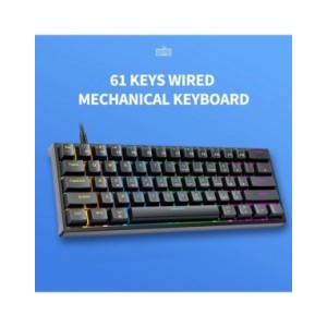 G101 Teclado mecánico con cable, retroiluminación RGB, PBT, inyección de dos colores, interruptor azul, teclado para juegos para