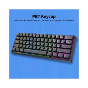 G101 Teclado mecánico con cable, retroiluminación RGB, PBT, inyección de dos colores, interruptor azul, teclado para juegos para