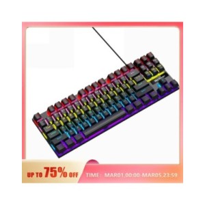 SKYLION-Teclado mecánico con cable K87, 20 tipos de iluminación colorida para juegos y oficina, para Microsoft Windows y Apple I