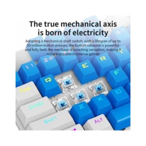 SKYLION-Teclado mecánico con cable K87, 20 tipos de iluminación colorida para juegos y oficina, para Microsoft Windows y Apple I