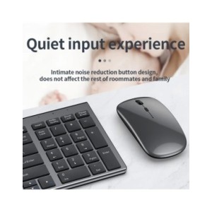 Jomaa-Juego de teclado y ratón Bluetooth para ordenador portátil, Combo de teclado y ratón inalámbrico, recargable, Delgado, USB