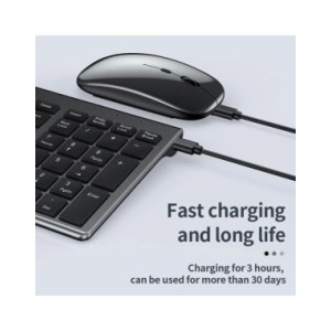 Jomaa-Juego de teclado y ratón Bluetooth para ordenador portátil, Combo de teclado y ratón inalámbrico, recargable, Delgado, USB