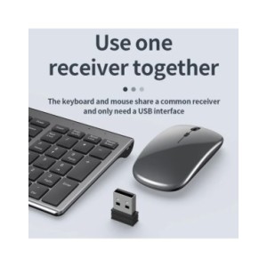 Jomaa-Juego de teclado y ratón Bluetooth para ordenador portátil, Combo de teclado y ratón inalámbrico, recargable, Delgado, USB